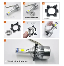 TK111 2x H7 LED Bulb Holder Adapter Retainer Fit For Mazda