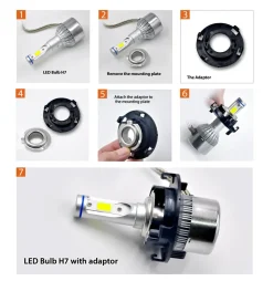 TK117 2x H7 LED Bulb Holder Adapter Retainer Fit for Hyundai Kia