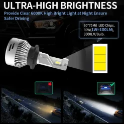 60W D2S D2R D4S D4R LA Plus Series | 6,000LM 6000K LED Bulbs NOT PLUG AND PLAY