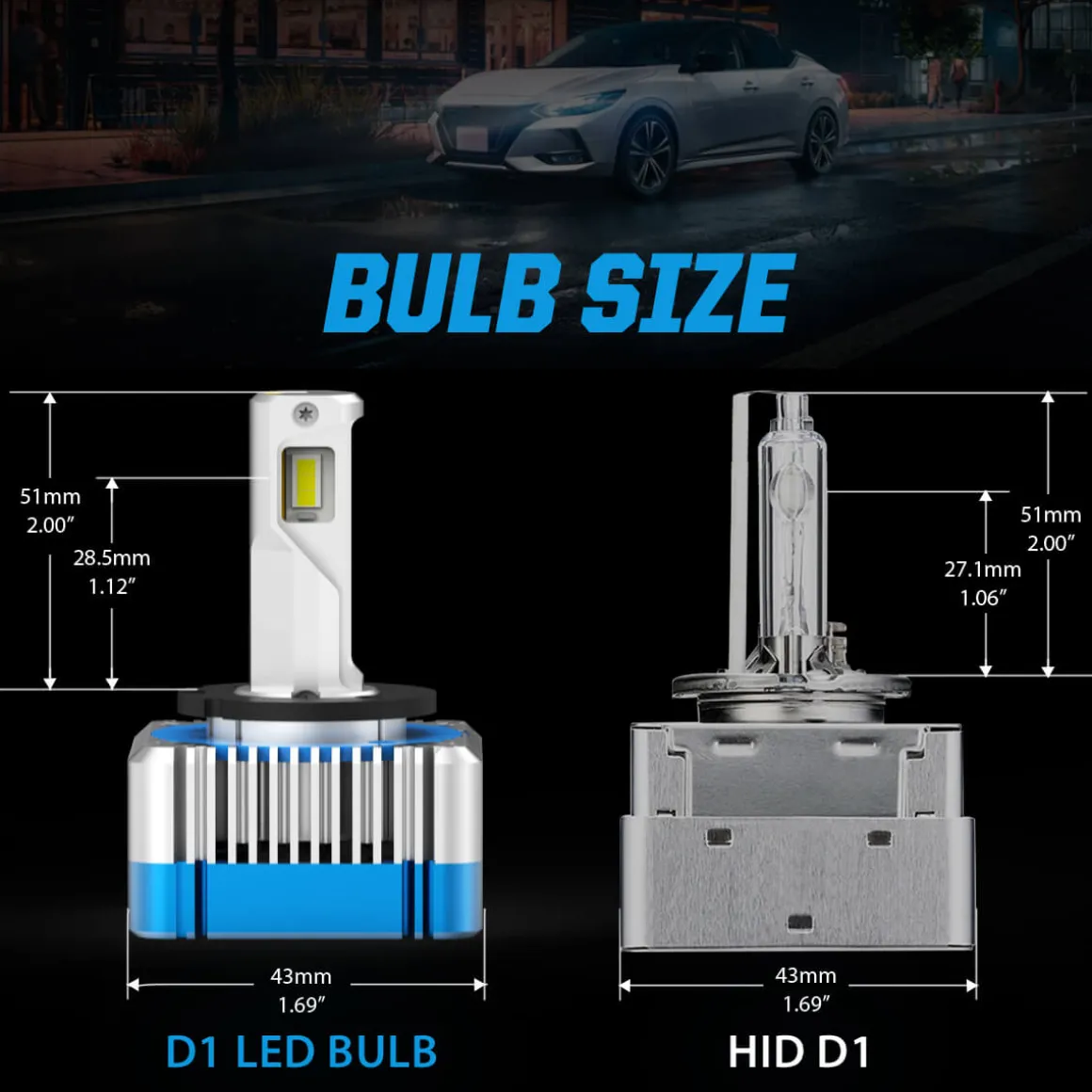 100W D1S D1R D3S D3R LS Plus Series | 11,000LM 6000K LED Bulbs NOT PLUG AND PLAY