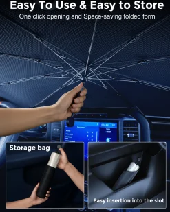 Weektic Windshield Sun Shade Umbrella for 2014-2026 GMC Sierra 1500/2500/3500