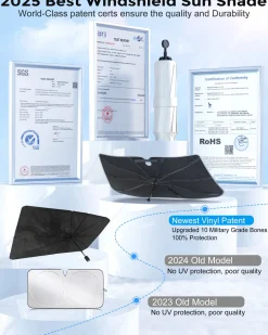 Weektic Windshield Sun Shade Umbrella for 2015-2026 Ford F-150/F-150 Lightning/F-250/F-350