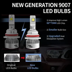 60W 9007 HB5 LA Plus Series | 6,000LM 6000K LED Bulbs