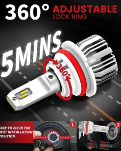 50W 9004 HB1 LC Plus Series | 5,000LM 6000K LED Bulbs