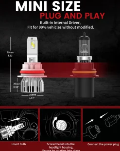 50W 9004 HB1 LC Plus Series | 5,000LM 6000K LED Bulbs