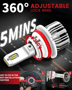 50W 9007 HB5 LC Plus Series | 5,000LM 6000K LED Bulbs