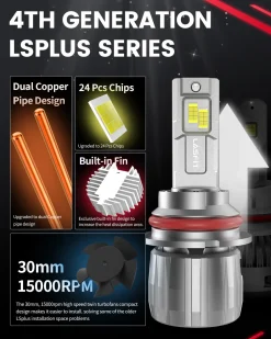 130W 9007 HB5 LS Plus Series | 13,000LM 6000K LED Bulbs