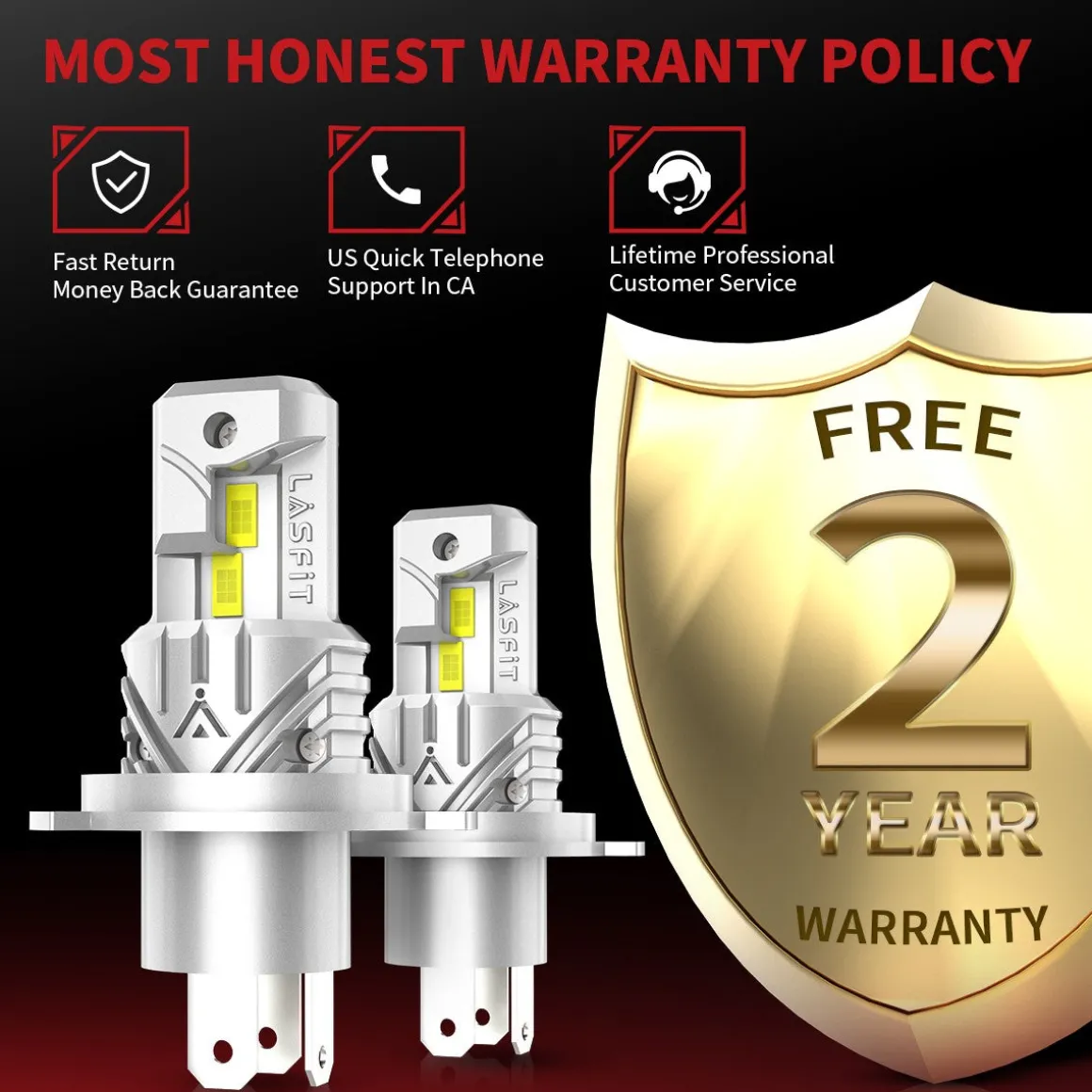 40W 9003 H4 HB2 L1 Plus Series | 4,000LM 6000K LED Bulbs