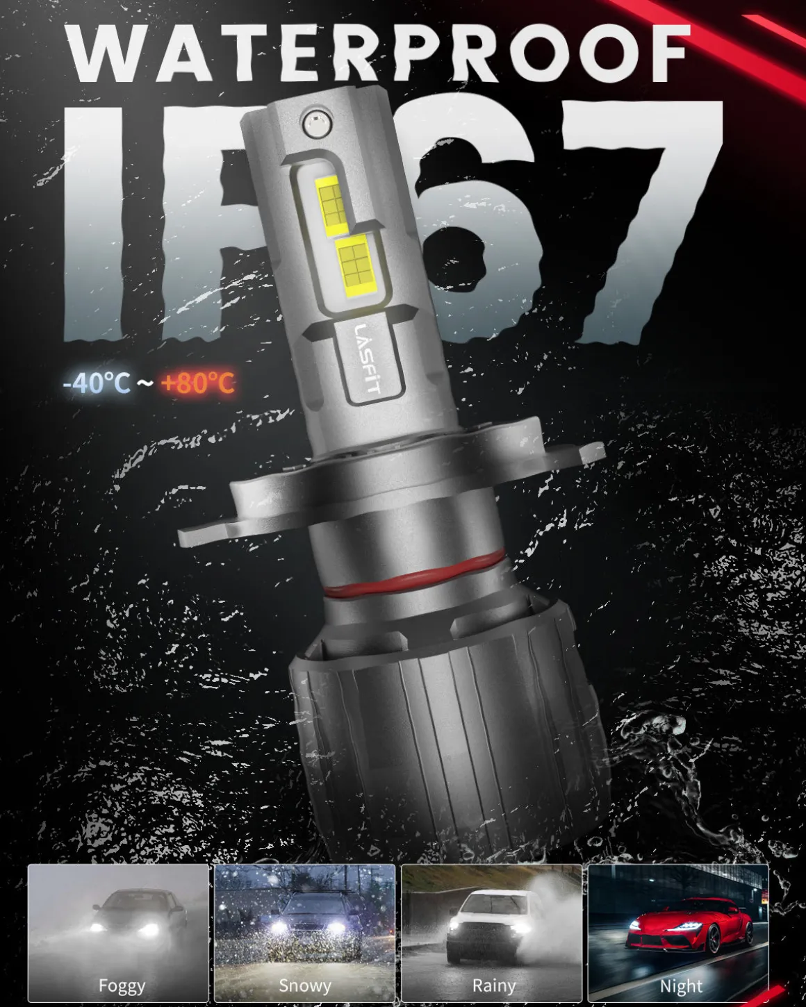 130W 9003 H4 HB2 LS Plus Series | 13,000LM 6000K LED Bulbs