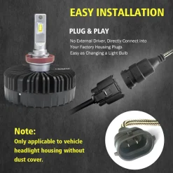 100W H11 H8 H9 Pro Series | 10,000LM 6000K LED Bulbs
