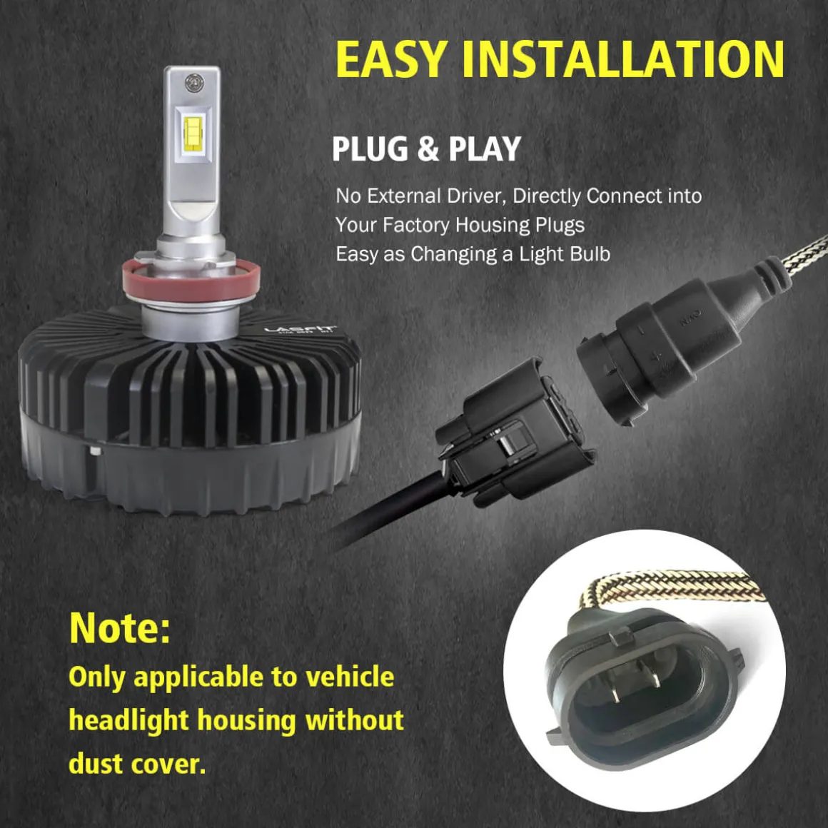 100W H11 H8 H9 Pro Series | 10,000LM 6000K LED Bulbs