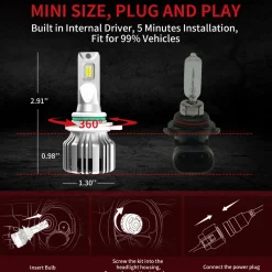 50W 9012 HIR2 LC Plus Series | 5,000LM 6000K LED Bulbs