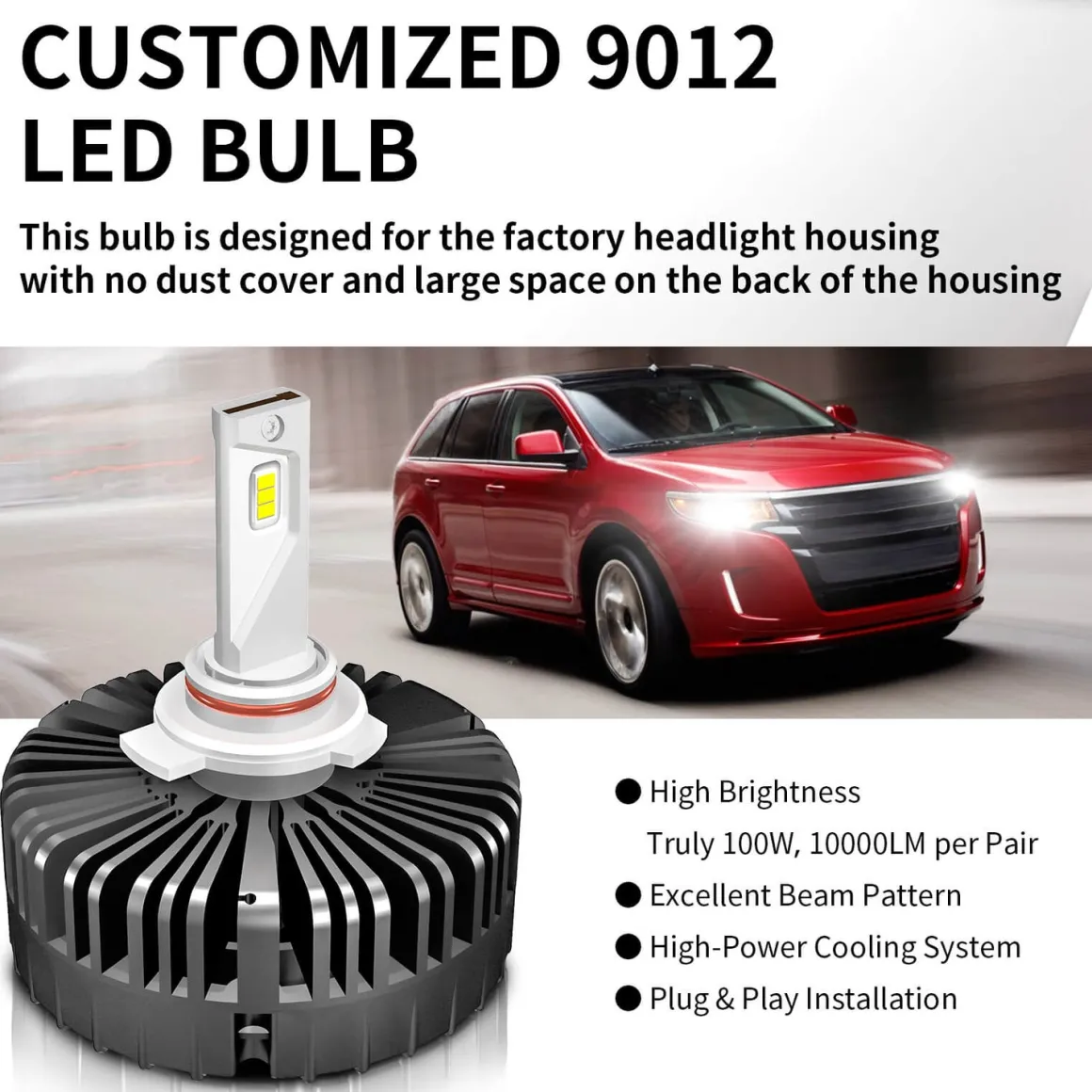 100W 9012 HIR2 Pro Series | 10,000LM 6000K LED Bulbs