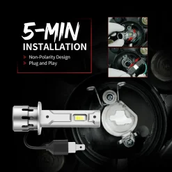60W H1 LA Air Series | 6,000LM 6000K LED Bulbs