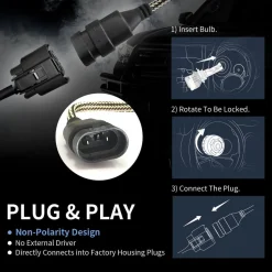 60W H10 9145 9140 9055 LA Plus Series | 6,000LM 6000K LED Fog Light Bulbs