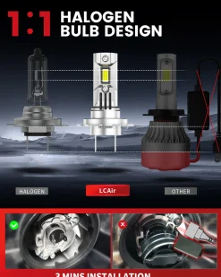 60W H7 LC Air Series | 6,000LM 6000K LED Bulbs