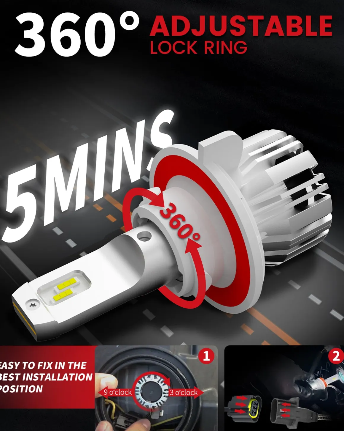 50W H13 9008 LC Plus Series | 5,000LM 6000K LED Bulbs