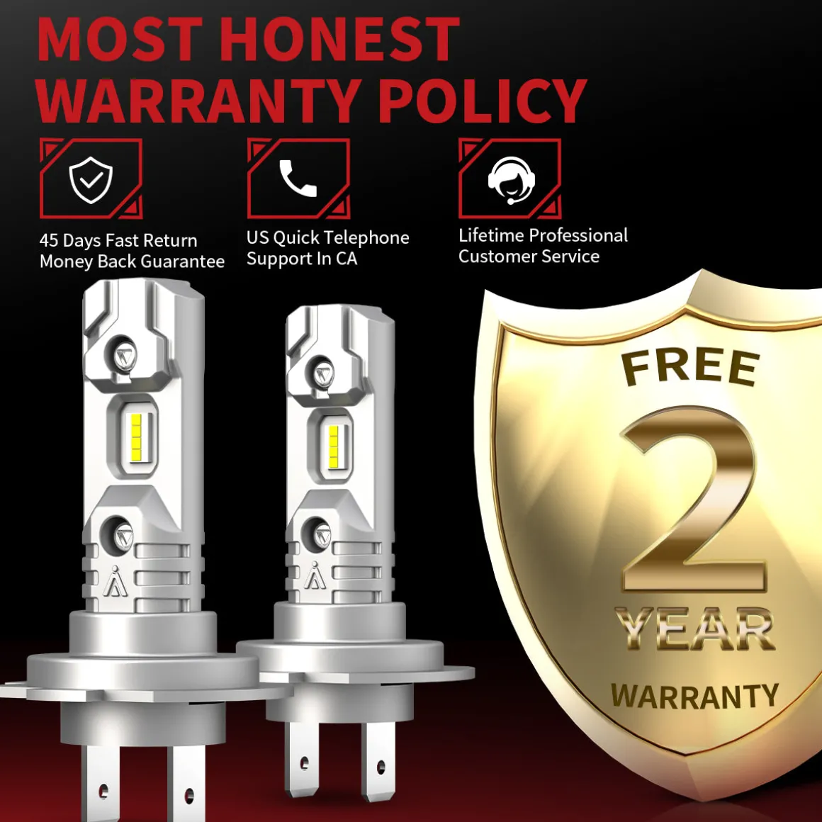 40W H7 L1 Plus Series | 4,000LM 6000K LED Bulbs