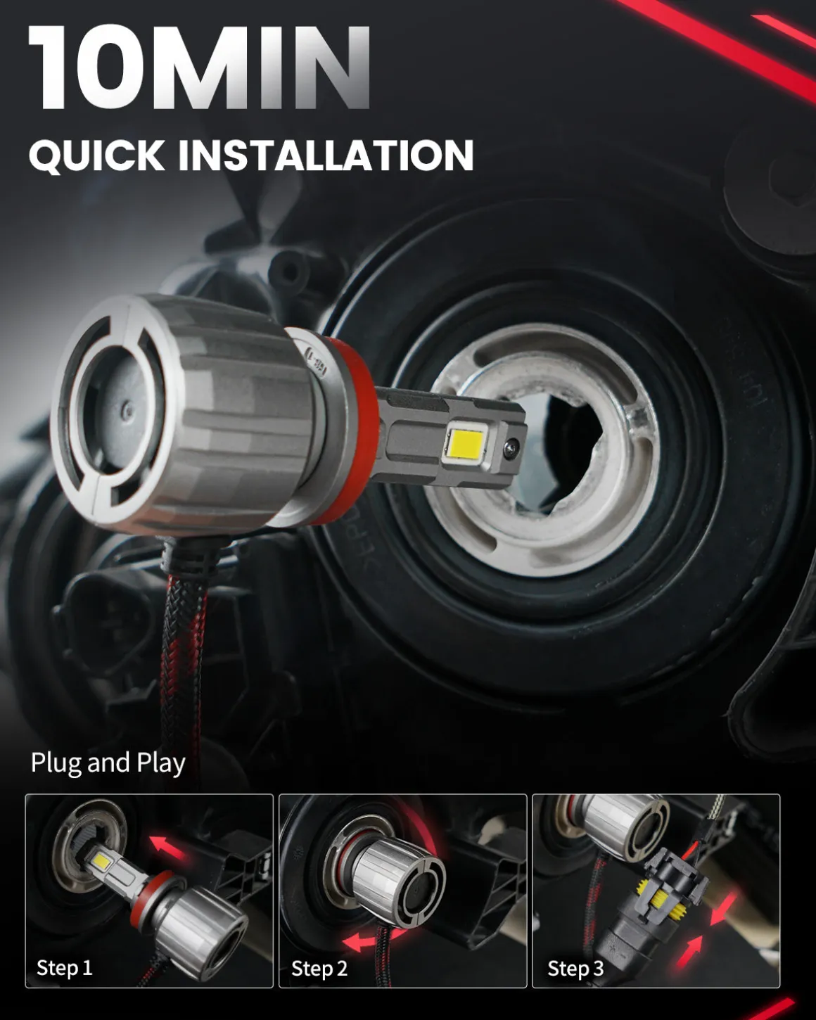 130W H11 LS Plus Series Combo Pack | 13,000LM 6000K LED Bulbs
