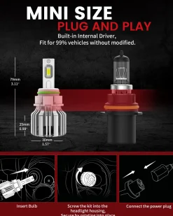 50W 5202 2504 PSX24W LC Plus Series | 5,000LM 6000K LED Fog Light Bulbs