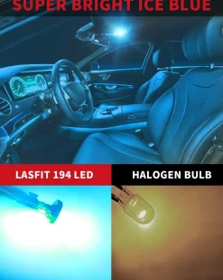 158 192 194 168 W5W LED Dome Map Trunk Side Marker Lights | Ice Blue, 2 Bulbs